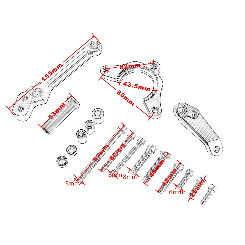 Kit de soporte de amortiguador - Steering Damper Stabilizer Kit Cnc reseña y precio